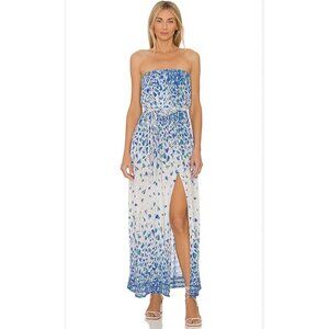 POUPETTE ST. BARTH Mara Blue and White Floral Maxi Dress Size M